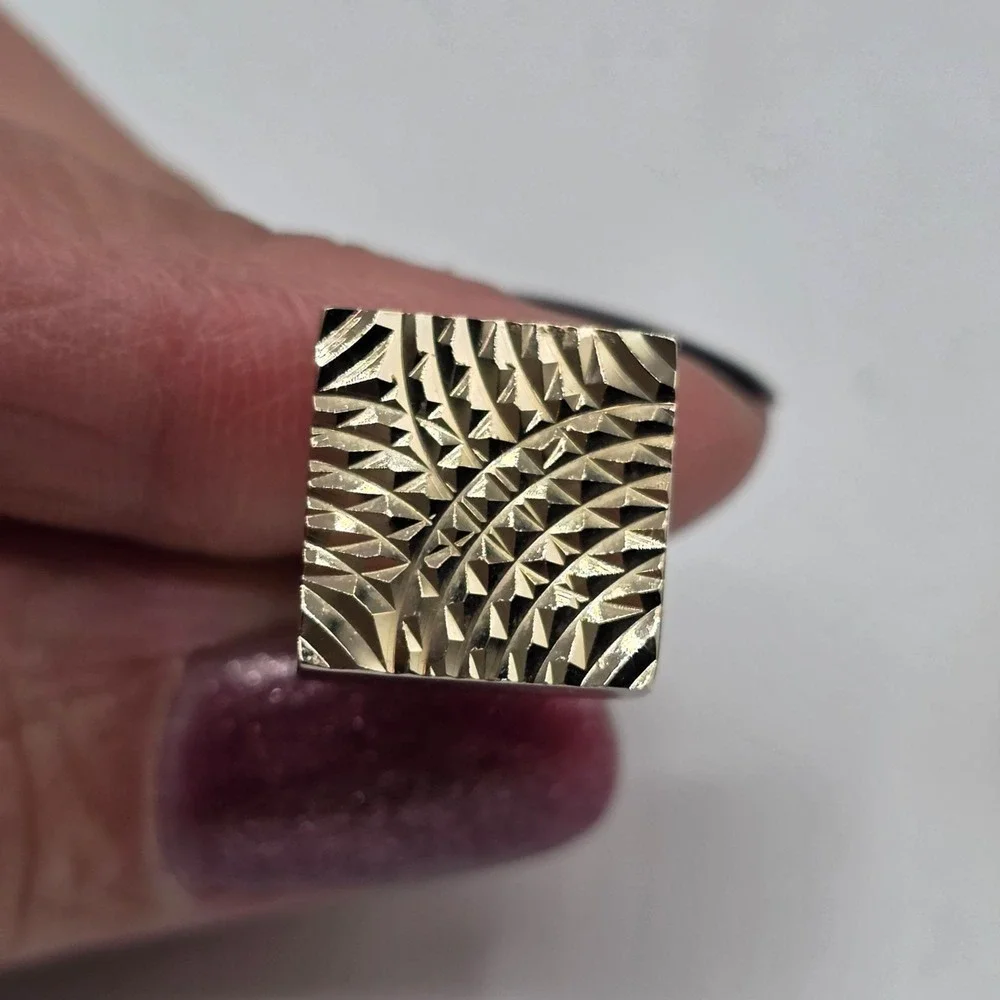 Dante Gold Tone Square Textured Cufflinks Men's Formal Dress Accessory‎ Jewelry